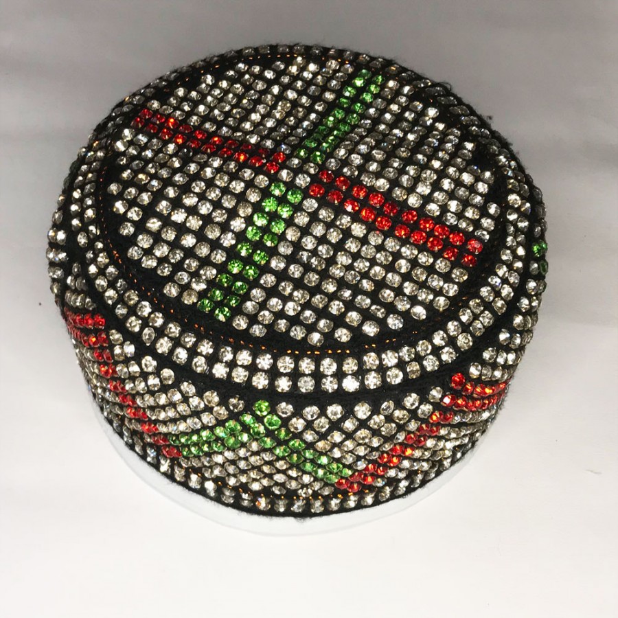 Multi Color Round Full Sindhi Nagina / Zircon Cap or Topi MKC-940